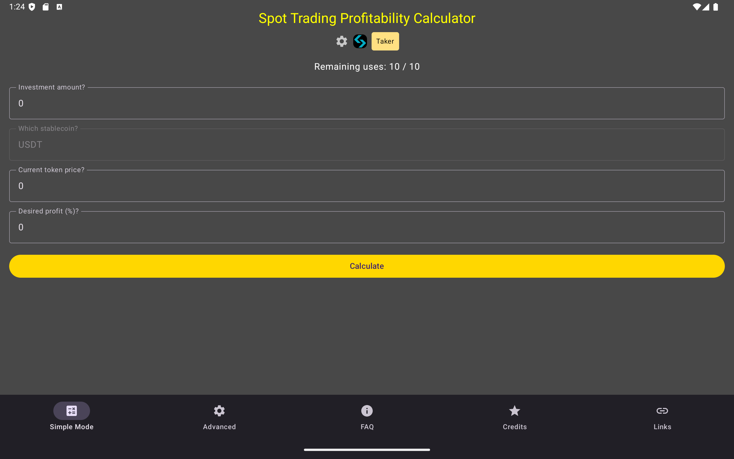 Simple Trade Calc